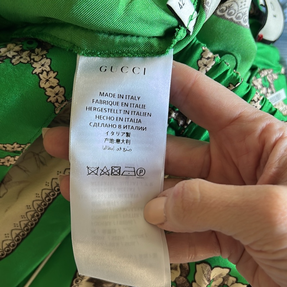 Gucci Palazzo Silk Cropped Pants Size 42 - Picture 9 of 15
